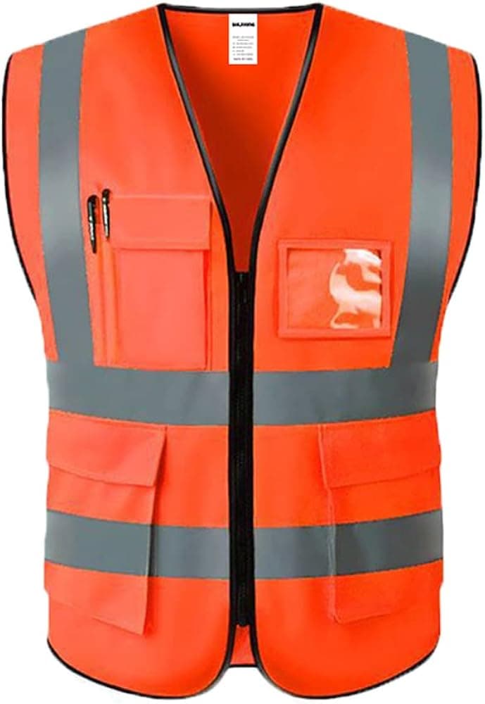 SHIJIXING Reflective Safety Vest High practicability with pockets zipper and reflective strips