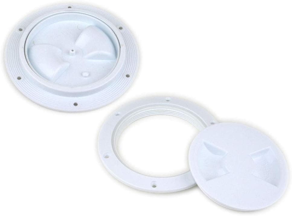 4 inch Screw Out Deck Plate Access Hatch Cover - White by NUSET