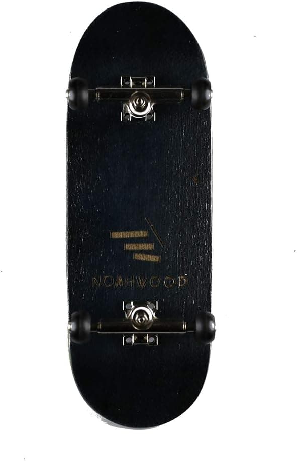 NOAHWOOD Wooden PRO Fingerboards NW8.0 360flip King of Finger Deck+ NW3.0 King Trucks Silvery +NW3.0 Black Wheels (Black Maple, 100x34mm Set)