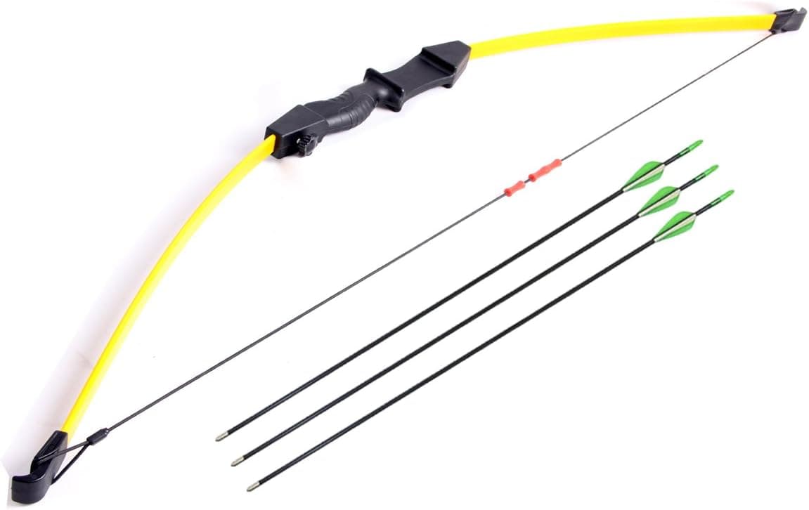 FlyArchery Youth Recurve Bow and Arrow Set Start Longbow Target Practce Bow Kit with 3 Arrows for Kids Beginners