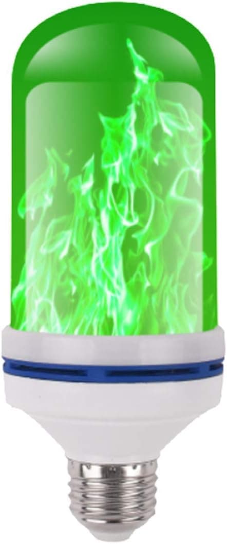 ZHONGLONG LED Flame Lights, Flame Effect Light Bulb 26E, 4 Modes Green Flickering Fire LED Bulbs New Version Upside Down Effect Shining Light in Festival/Hotel/Bar Party Decoration