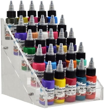 Beauticom Clear Acrylic Tattoo Ink Small Display Stand 6-Tier Rack Organizer Table Counter (Dimension Size: Dimension: 8.5" Length x 9.25" Width x 7.75" Height)