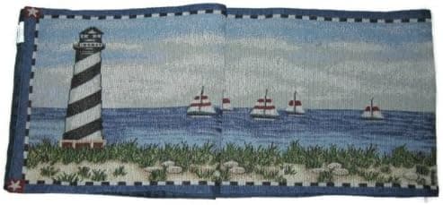 Nautical Lighthouse Tapestry Table Runner