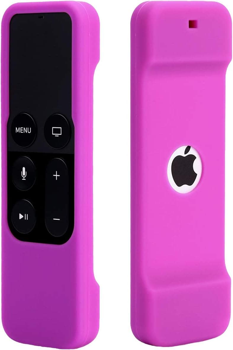 Remote Case Compatible with Apple TV 4K 4th 5th Generation, HJYuan Shock Proof Silicone Remote Cover Case Compatible with Apple TV 4th 5th Gen Siri Remote Controller - Purple