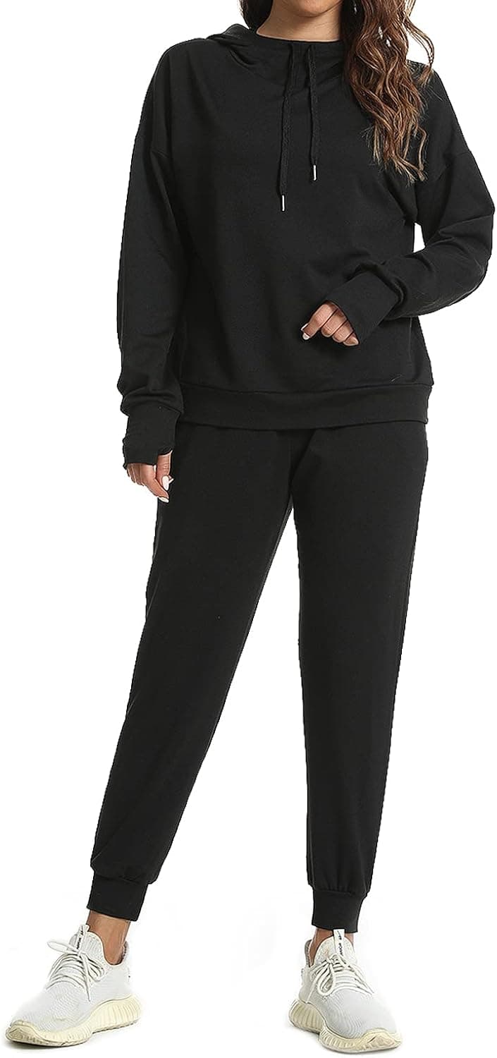 BMJL Women's Two Piece Tracksuits Set Long Sleeve High Neck Hoodies Sweatsuits Workout Lounge Jogger Pants Outfits