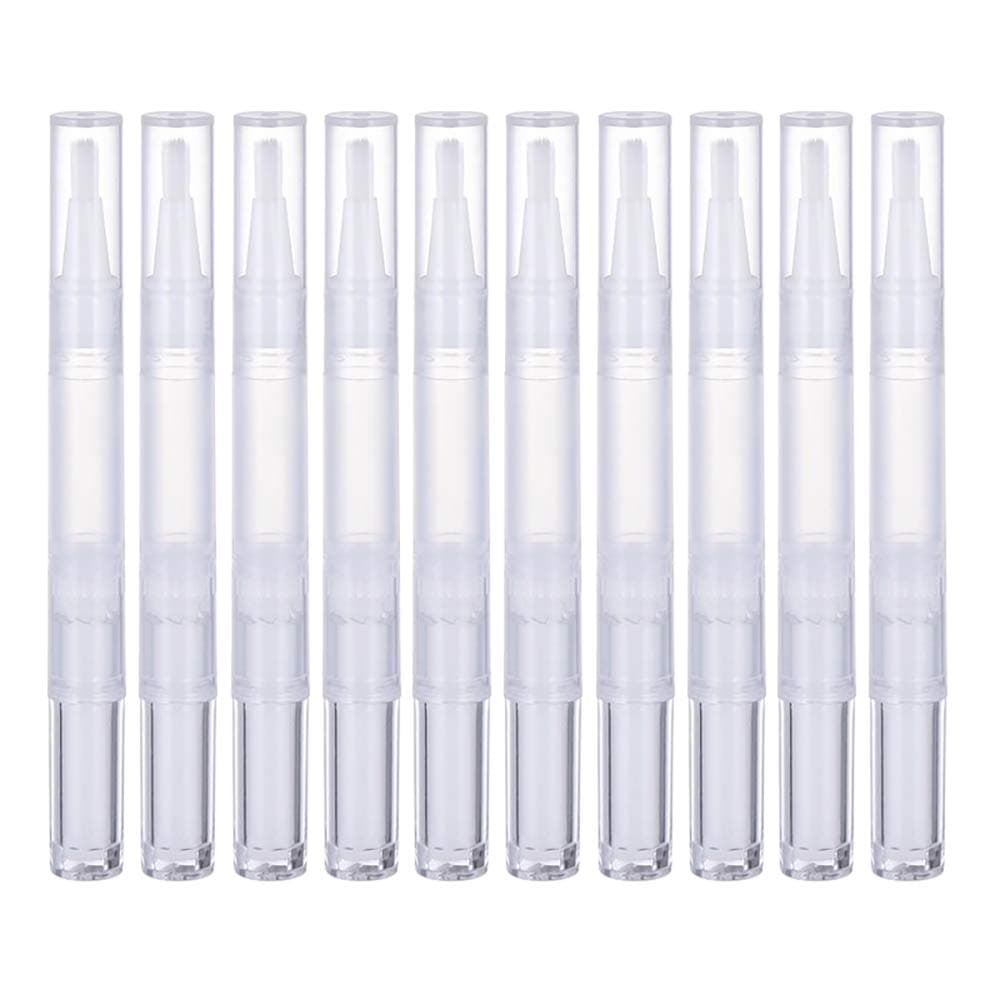 20 Pack 3ml Empty Cuticle Oil Twist Pen Brush Refillable Cuticle Nail Essential Oil Dispenser Cosmetic Lip Gloss Containers Applicators Eyelash Growth Liquid Tube