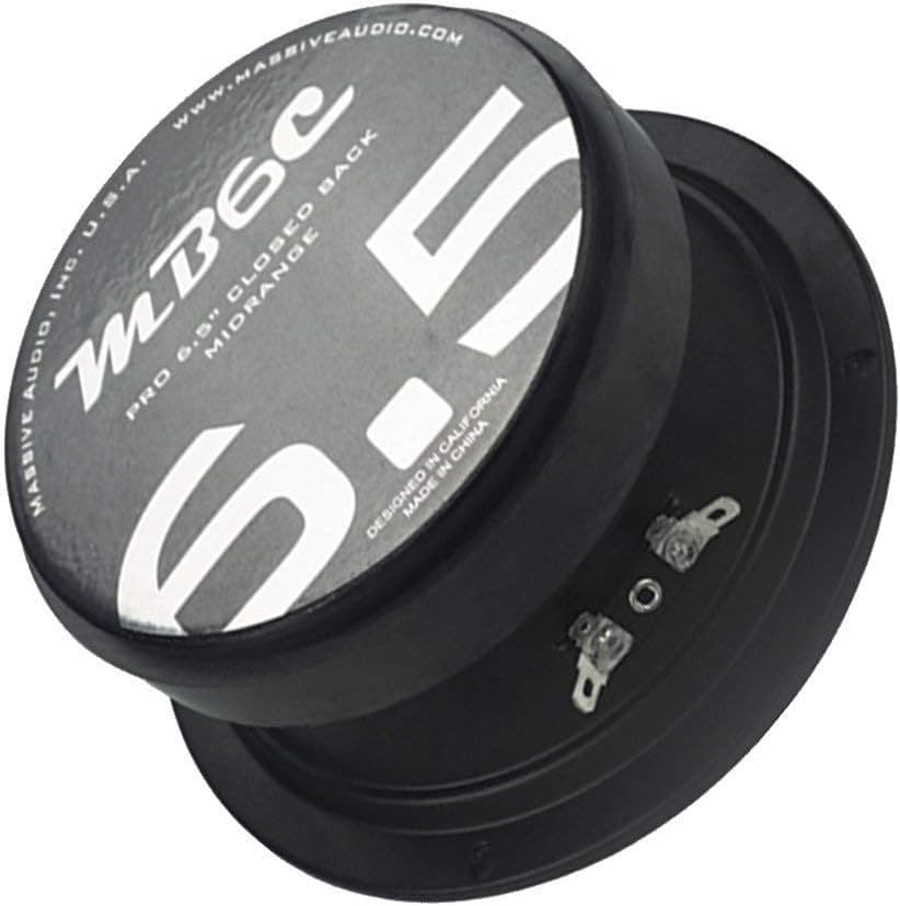 Massive Audio MB6C - 6 Inch, 350 Watts, Pro Audio Midrange/Midbass Closed Back Speaker for Cars, Stage and DJ Applications. Sold Individually.