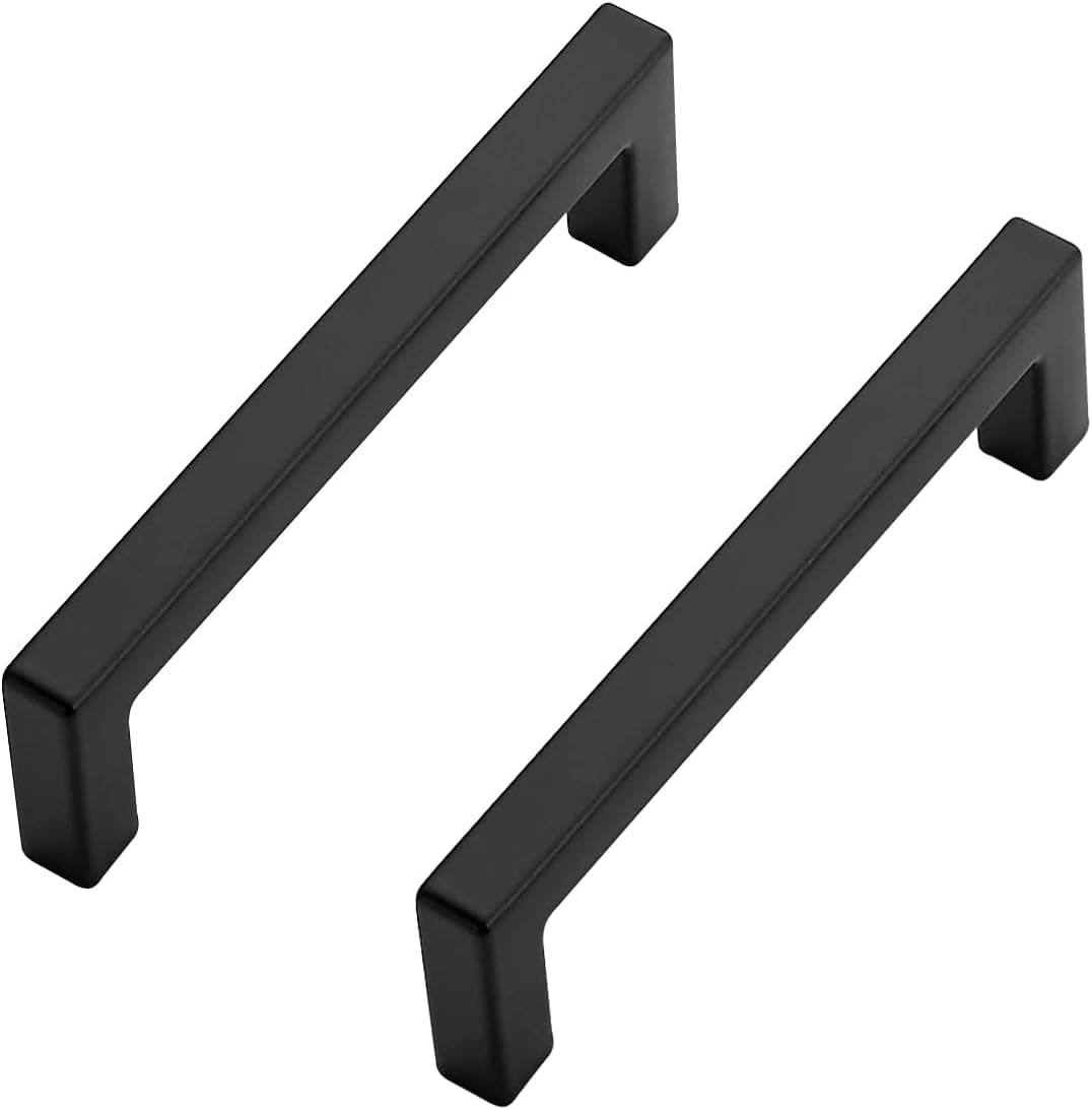 Ravinte 20 Pack Solid 3-1/2 Inch Center to Center Slim Square Bar Drawer Handles Kitchen Cabinet Handles Black Drawer Pulls Kitchen Cabinet Hardware Kitchen Handles Matte Black Cabinet Pulls