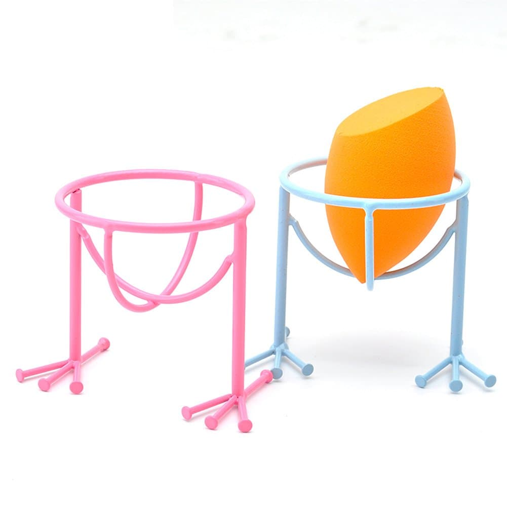 HaloVa Makeup Sponge Holder, Cute Chicken Feet Shaped Powder Puff Support Display Stand, Rustproof Fast Drying Lightweight Egg Sponge Dryer Rack, Blue