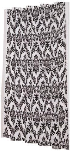 Carnation Home Fashions, Inc Regal 70 72-Inch Shower Curtain with Flocking, White and Black