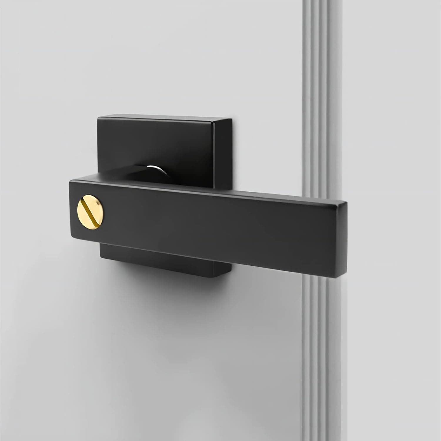 goldenwarm Door Locks for Bedroom Privacy Door Levers with Lock Modern Door Handle Matte Black Bathroom Door Handle Privacy Door Knobs with Lock Modern Door Levers,1Pack