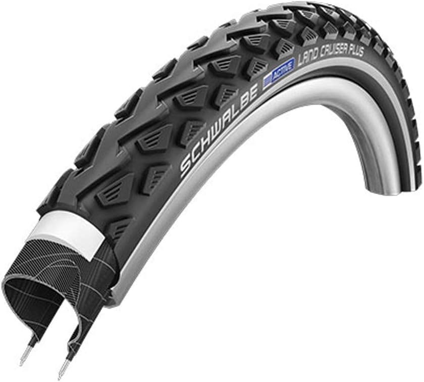 SCHWALBE Land Cruiser Plus HS 450 Cruiser Bicycle Tire - Wire Bead - Black-Reflex