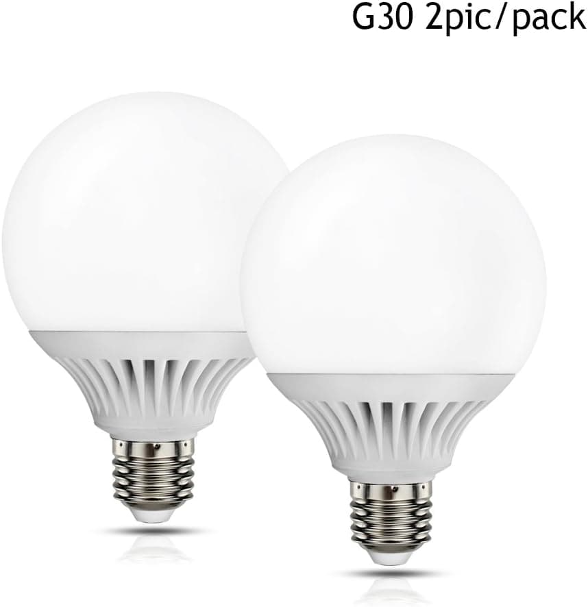 LED Globe Bulb G30 1200Lm E26 Day White (6000k) 100 Watts Incandescent Bulbs Equivalent LED Bulb 12 watts - Pack of 2 Units