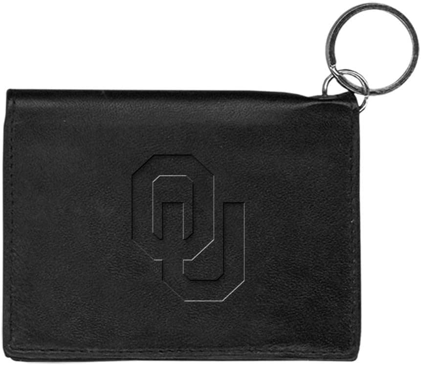 Carolina Sewn/MCM Brands University of Oklahoma Sooners ID Holder Leather Card and ID Wallet, Measures 4 inches L x 3 inches H