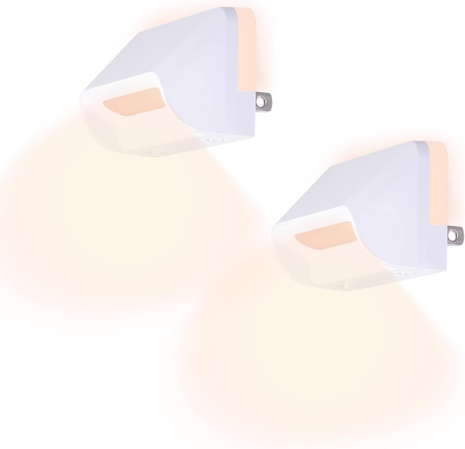 Dual Light Night Lights, LED Sensor Night Lights Plug in, Warm Backlight Night Light for Sleep, Smart Dimmable Night Light with Switch for Bathroom, Bedroom, Kitchen, Hallway, Stairway, 2 Pack