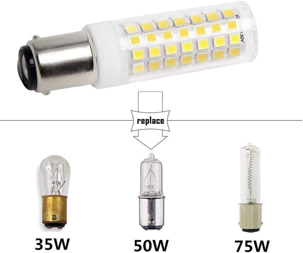 FTXGD 8W Dimmable LED BA15D Double Bayonet Bulb 120V BA15D Sewing Machine Light 75W Halogen Replacement Lamps for Pendants Microwave Ceiling Fans Lighting (Daylight 6000K, 2-Pack) (Cool White)