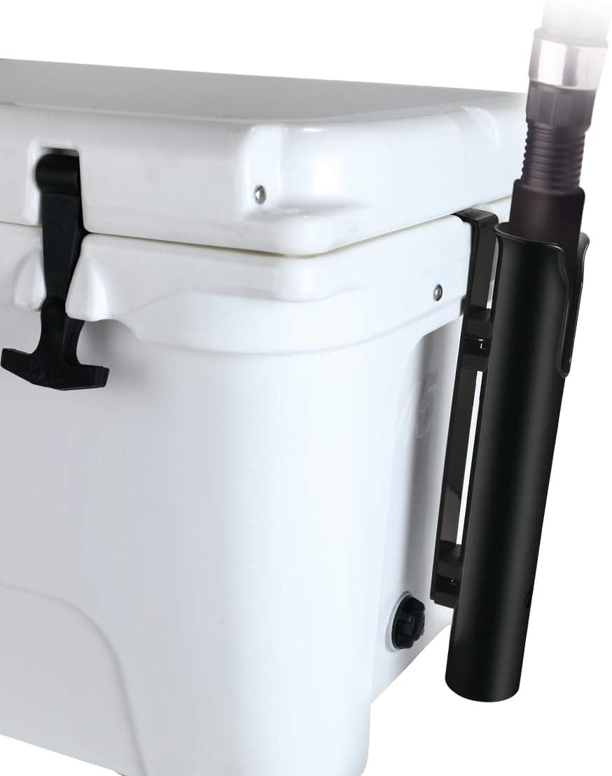 AIEVE Fishing Rod Holder, Cooler Fishing Rod Holder Rack Attachment for YETI Coolers and RTIC Coolers with Tie-Down Slot, Fishing Pole Holder Cooler Accessories for Fishing, Boating, Camping (Black)