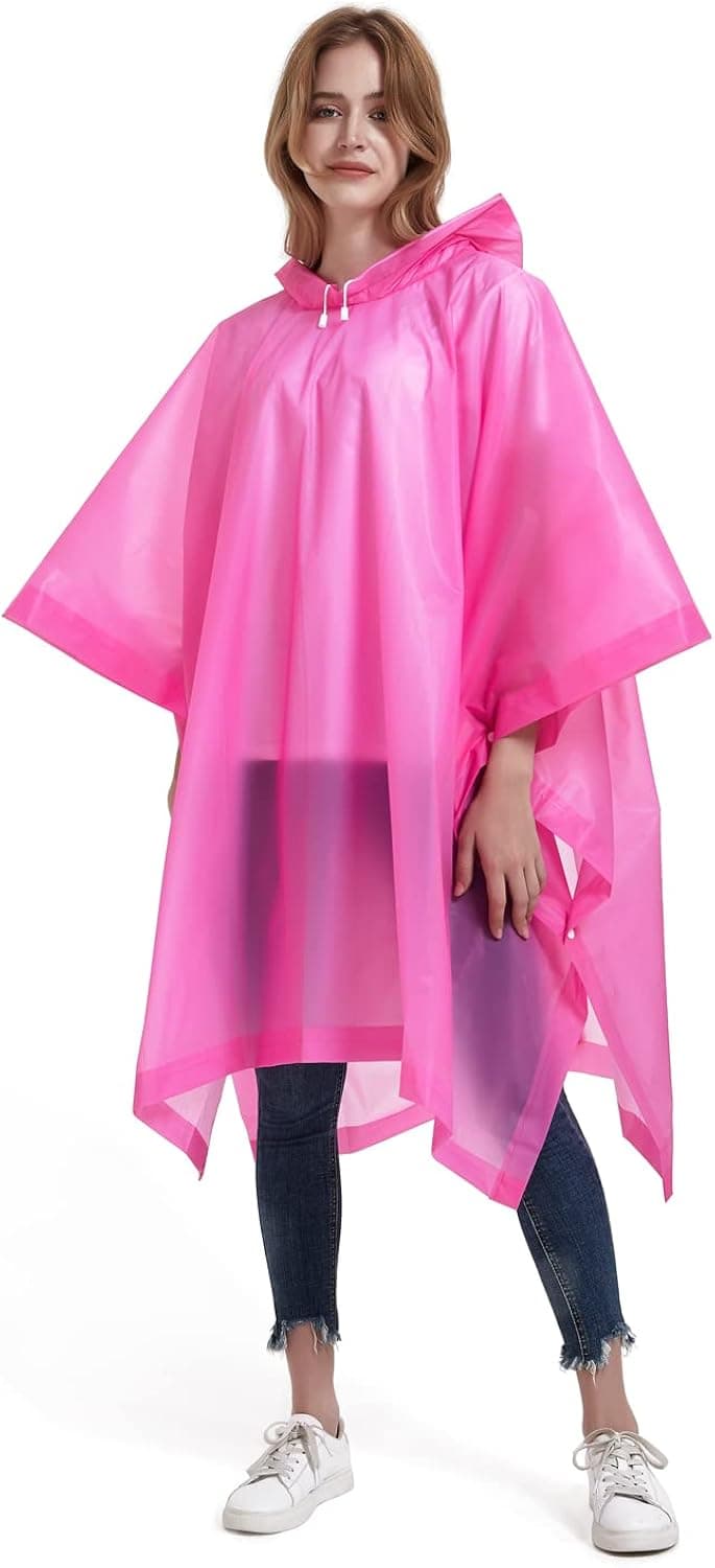 ANTVEE Reusable Adult Rain Ponchos 2 count (Pack of 1) for Women and Men with Drawstring Hood