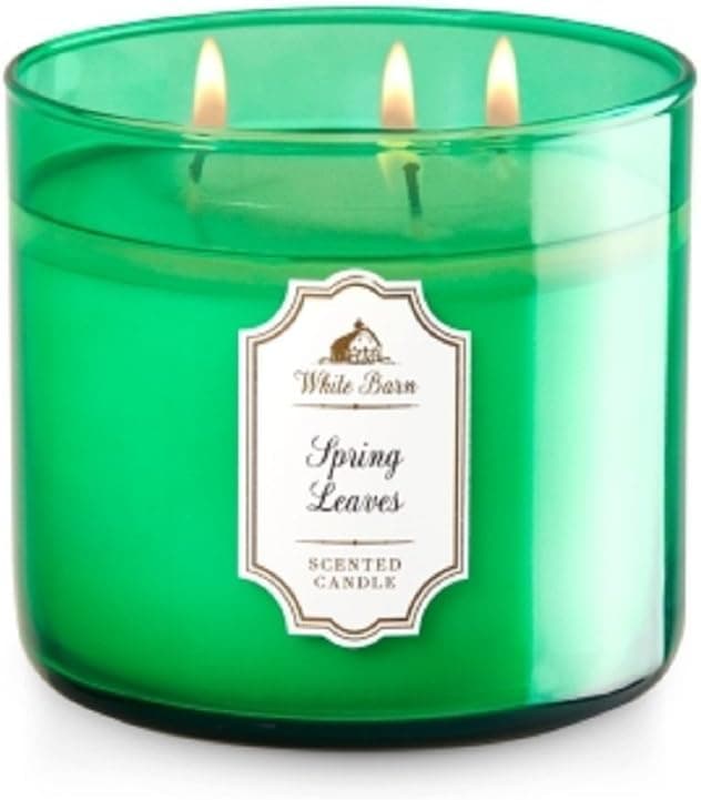 White Barn 3 Wick Candle Spring Leaves