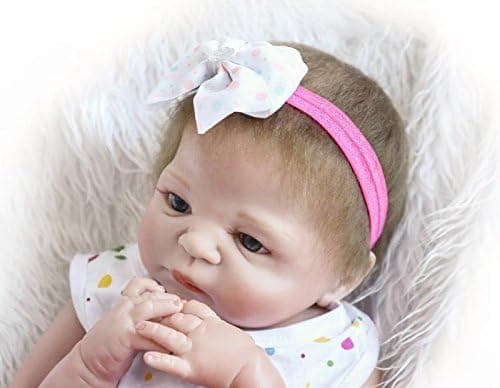 Pinky Reborn 23 Inch 57cm Realistic Looking Baby Girl Doll Awake Soft Silicone Full Body Vinyl Lifelike Reborn Baby Dolls Toddler Magnet Pacifier Anatomically Correct (Reborn Doll Girl)