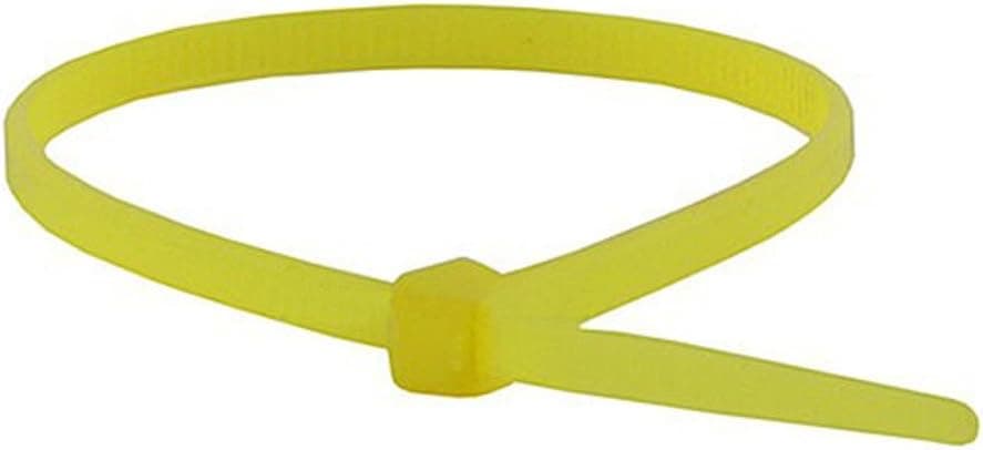 Monoprice Cable Tie 8 inch 40LBS, 100pcs/Pack - Yellow