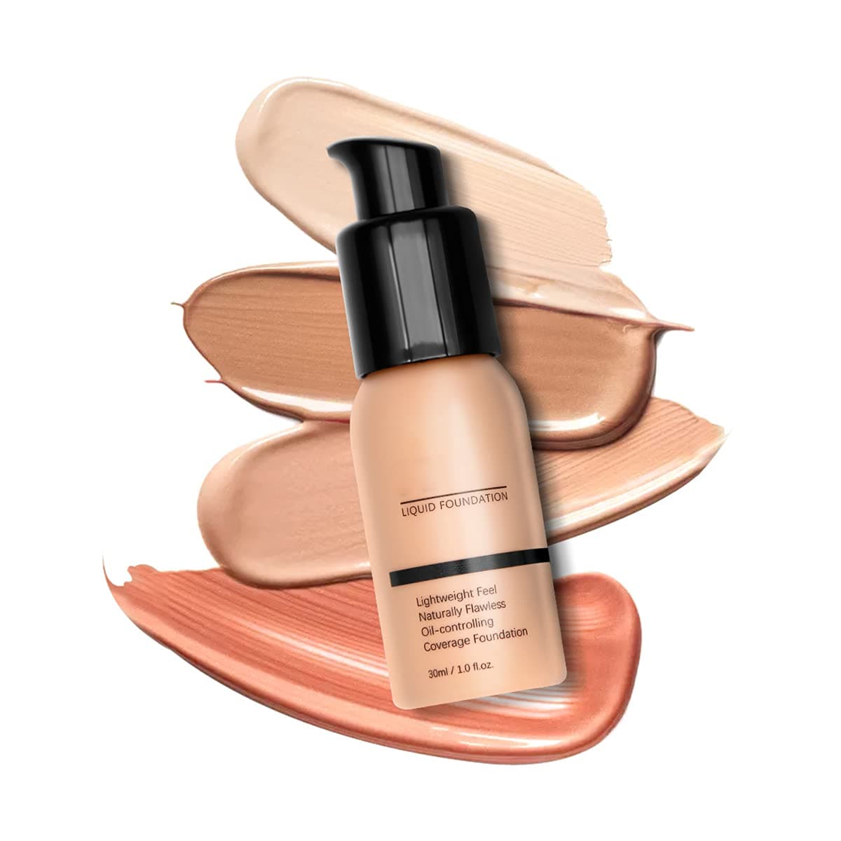 Ynzon Waterproof Poreless Liquid Foundation Makeup Oil-Free Foundation Full Coverage For Mature Skin Dry and Oily Skin Dewy Compact Longlasting Makeup (Ivory White)