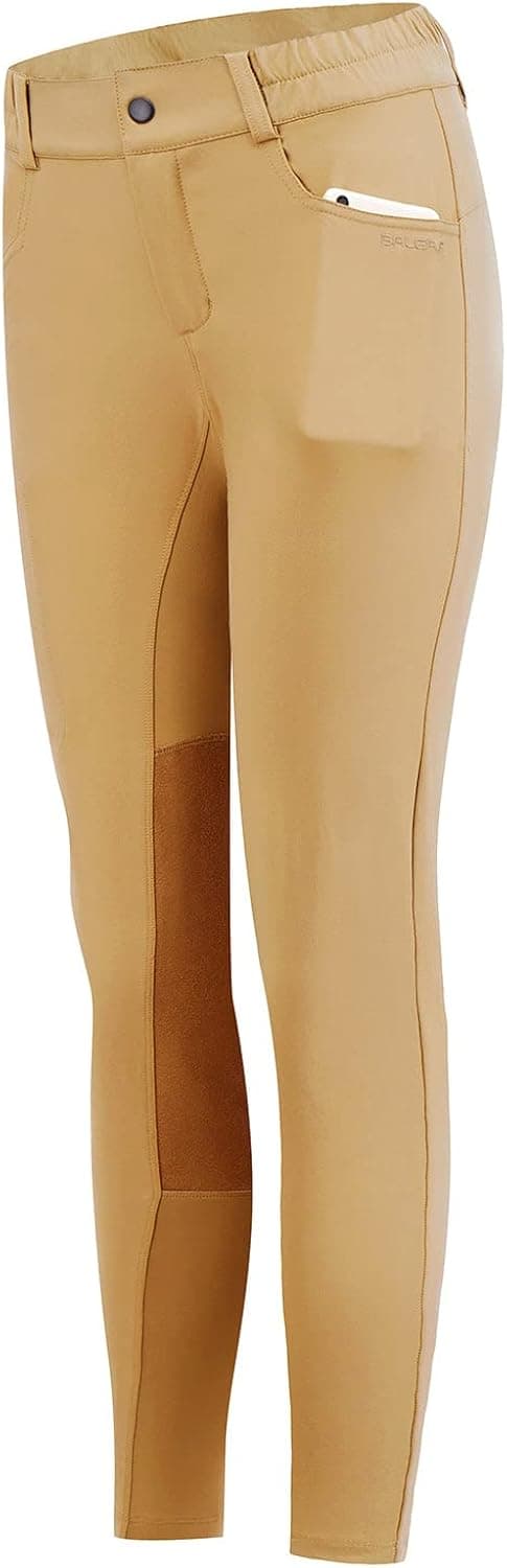 BALEAF Girls Riding Pants Horse Equestrian Breeches Kids Horseback Jodhpurs Knee-Patch Mid Waist Pockets