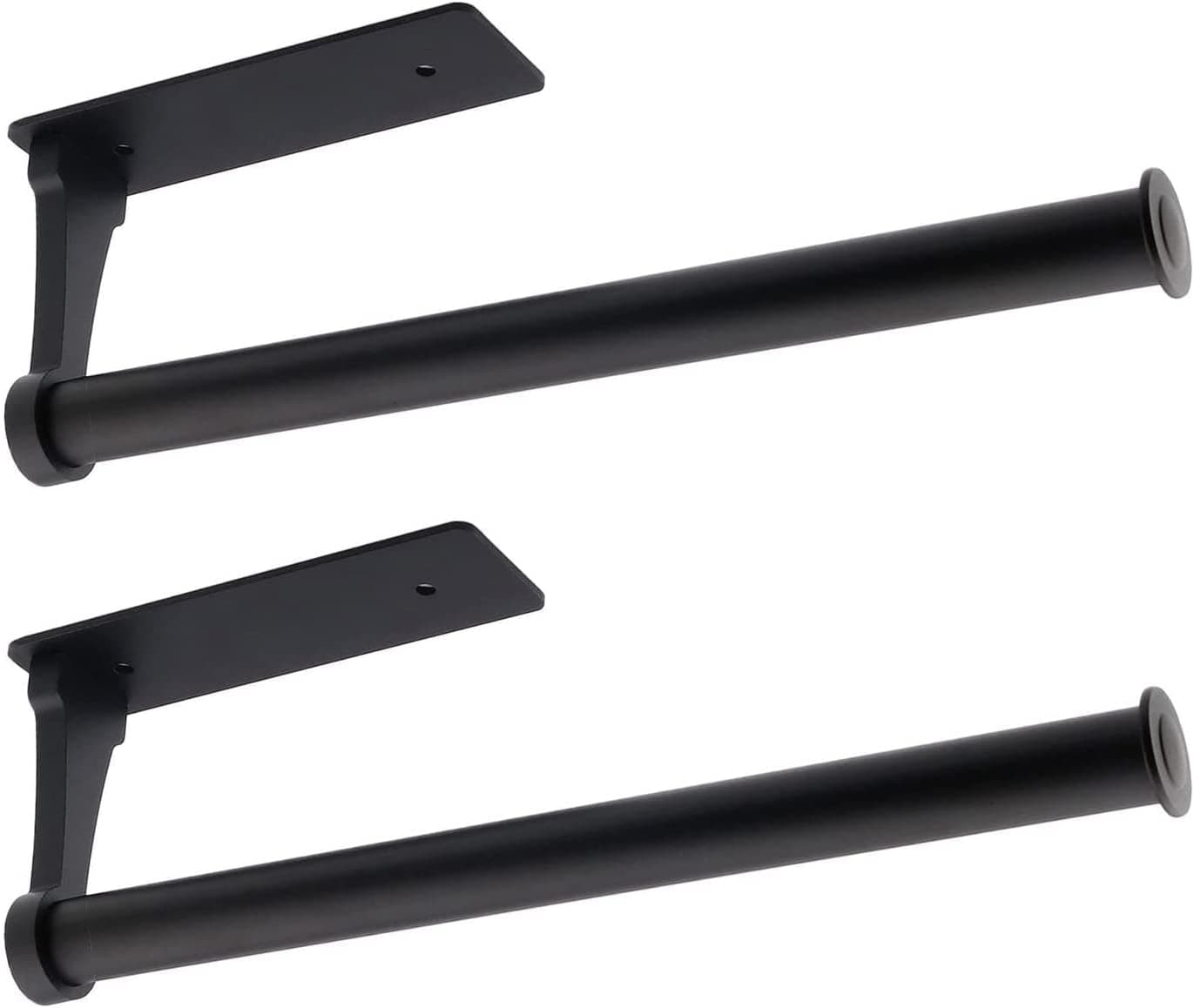 Paper Towel Holder,Paper Towel Holder Under Cabinet Bulk- Self-Adhesive,Paper Towel Holder Wall Mount Both Available in Adhesive and Screws, Paper Towel Holder Sturdy and Durable (Black 2PC)