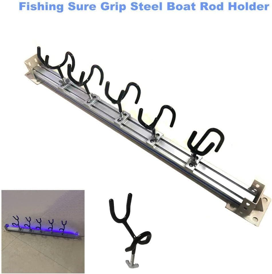 TeBaisea Fishing Rod Holder Spider Rig for Boat, Adjustable Heavy Duty Removable Stainless Steel Rotatable Rod Holder with Blue LED 5pcs blue_5pcs blue_5pcs