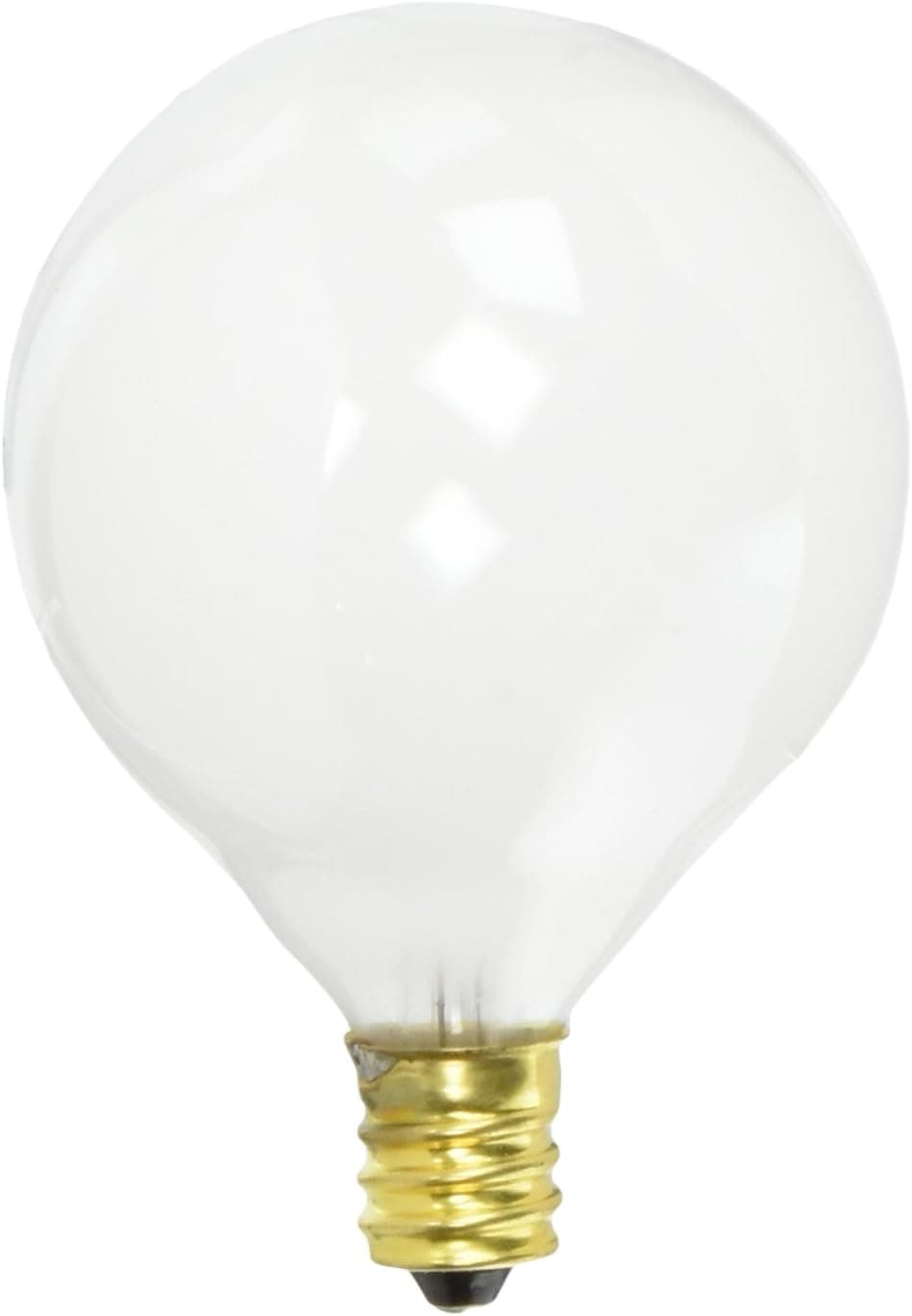 Satco S3271 120-Volt 60-Watt G16.5 Candelabra Base Light Bulb, Gloss White