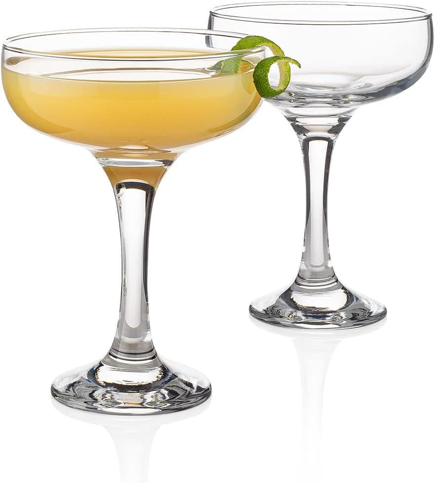 HISTORY COMPANY Ernest Hemingway Papa Doble Cocktail Coupe Glass 2-Piece Set (Gift Box Collection)
