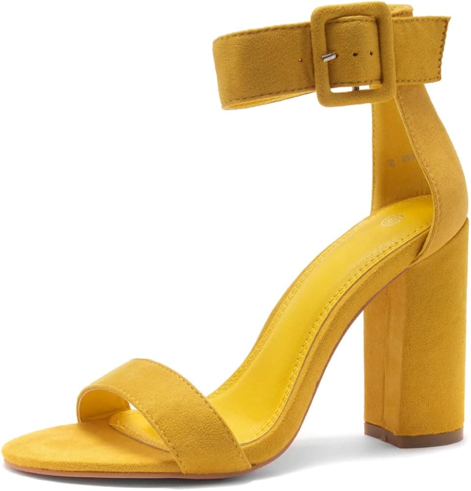 Herstyle Rumors Women's Chunky Heeled Sandal Open Toe Ankle Strap Block Heel Wedding Pump Shoes