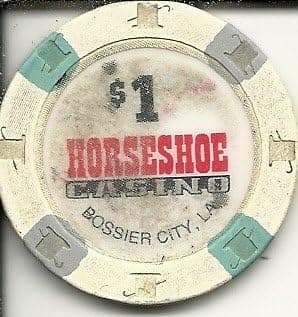 $1 horseshoe bossier city lousiana casino chip obsolete
