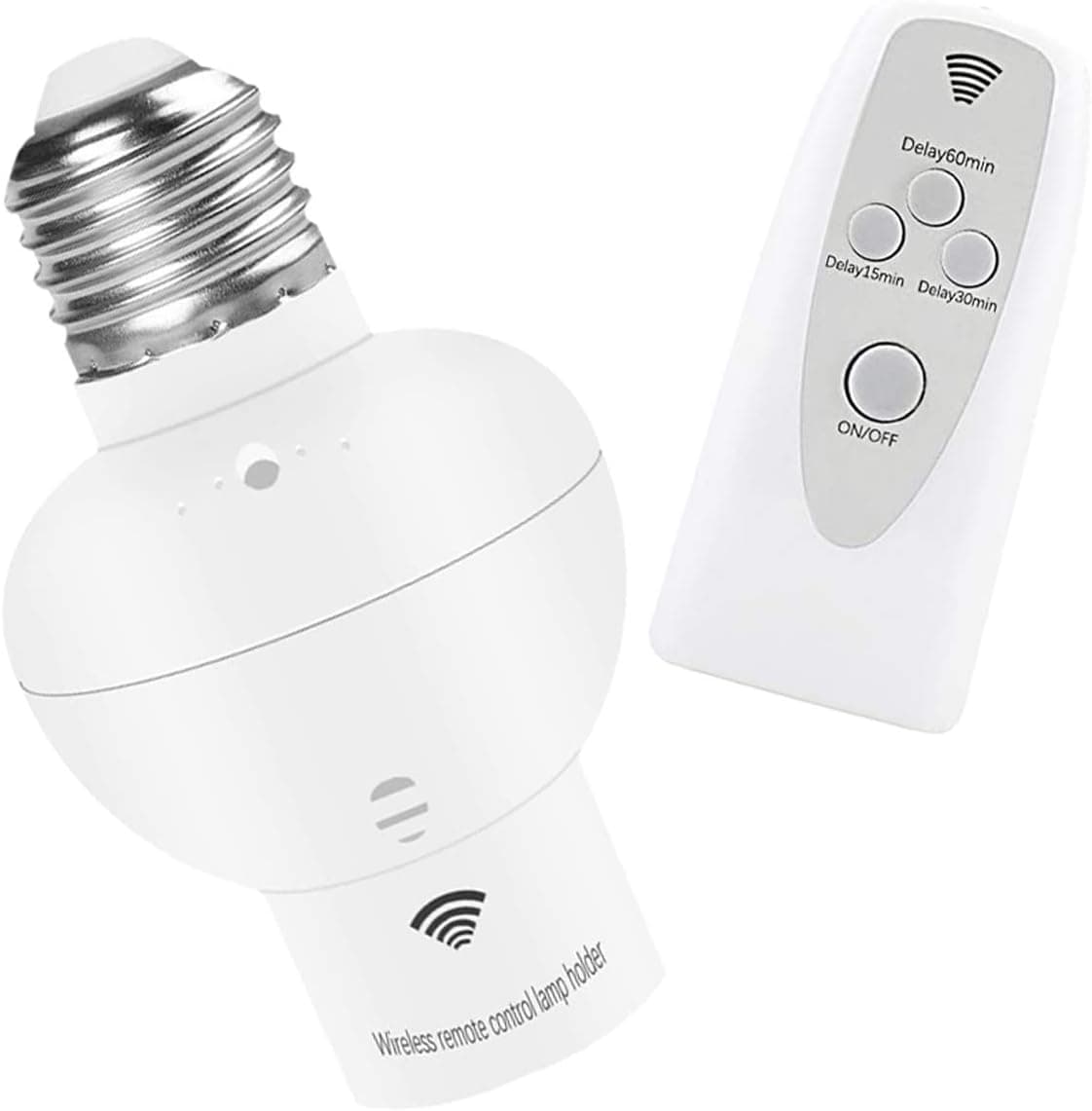 Remote Control Light Lamp Socket E27 Bulb Base,Light Socket Base Adapter with Hand Remotes, No Wiring, Can penetrate the wall