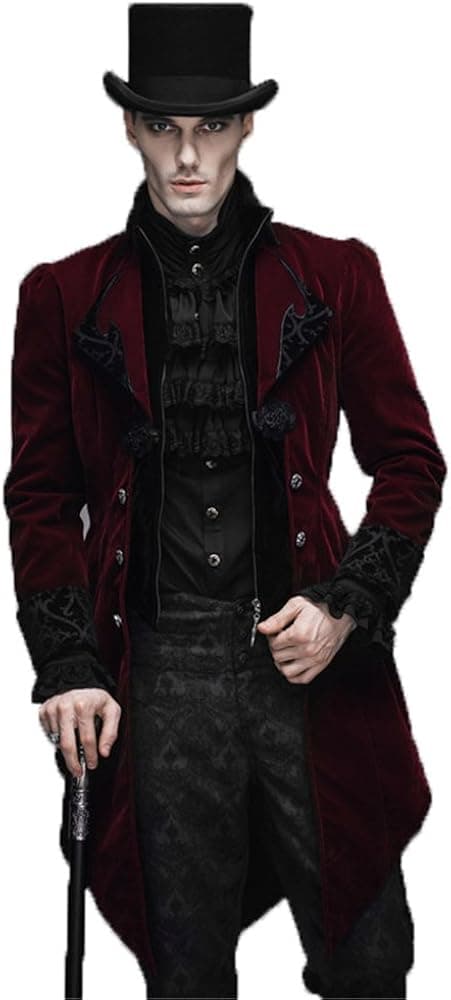 STEELMASTER Steampunk Men's Swallow Tail Coat Gothic Winter Jacket Mens Halloween Costumes