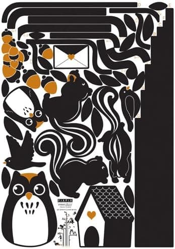 Owls Squirrels Tree - Loft 520 Kids Nursery Home Decor Vinyl Mural Art Wall Paper Stickers