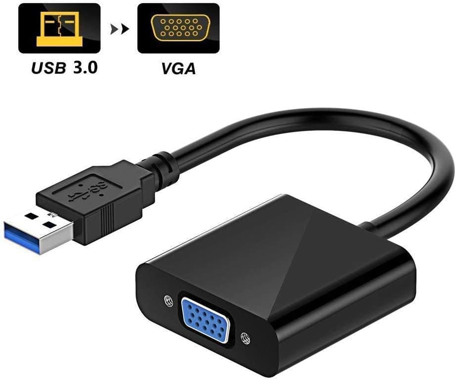Premium USB 3.0/2.0 to VGA Adapter, Gedun Full HD External Video Card Multi Monitor Adapter Compatible Windows 7 8 10, Desktop, Laptop, PC, Monitor, Projector, HDTV (Black)