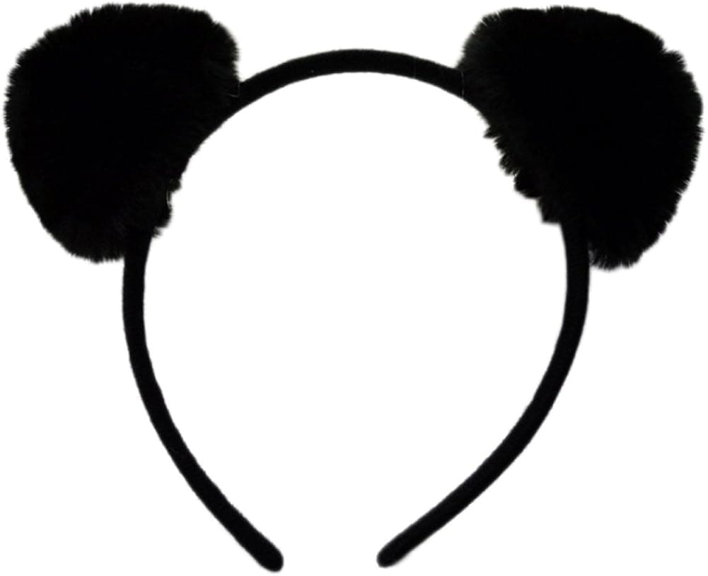 BUYITNOW Womens Fur Ball Headband Fluffy Panda Ears Hairhoop for Halloween Cosplay