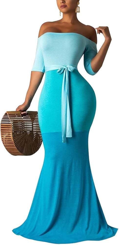 Aro Lora Women's Sexy Floral Print Sleeveless Boho Beach Long Maxi Party Bodycon Dresses