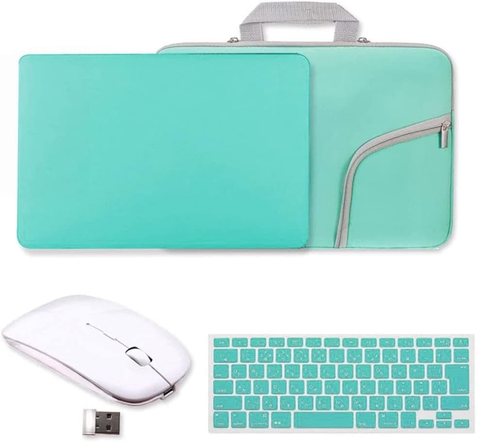 Turquoise Matte Hard Case for 2018 New MacBook Air 13.3, IC ICLOVER Rubberized (Rubber Coated) Shell +Silicone Keyboard Cover Protector +Sleeve Bag+Wireless Mouse for MacBook Air 13 inch A1932