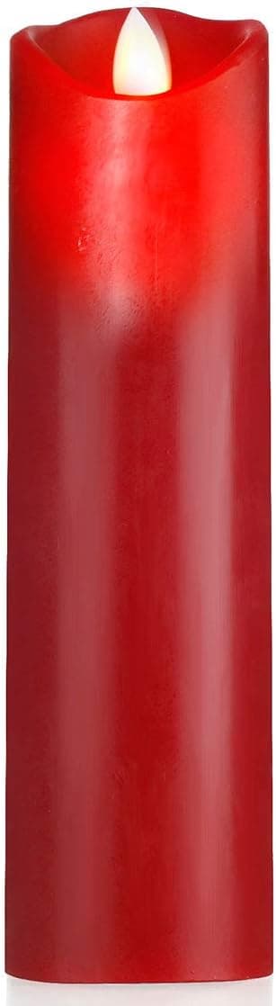Flickering Candle D2.2" X H8" Christmas Red (Battery Not Included)