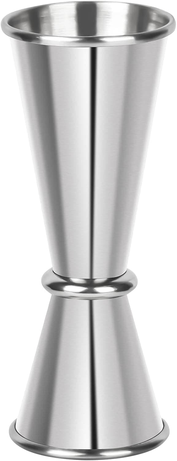 Double Cocktail Jigger Japanese Style Stainless Steel Bar Measuring Jigger for Bartending,Bar Tool Cocktail Recipes Shaker Mug Measuring Glass （1 & 2 oz）