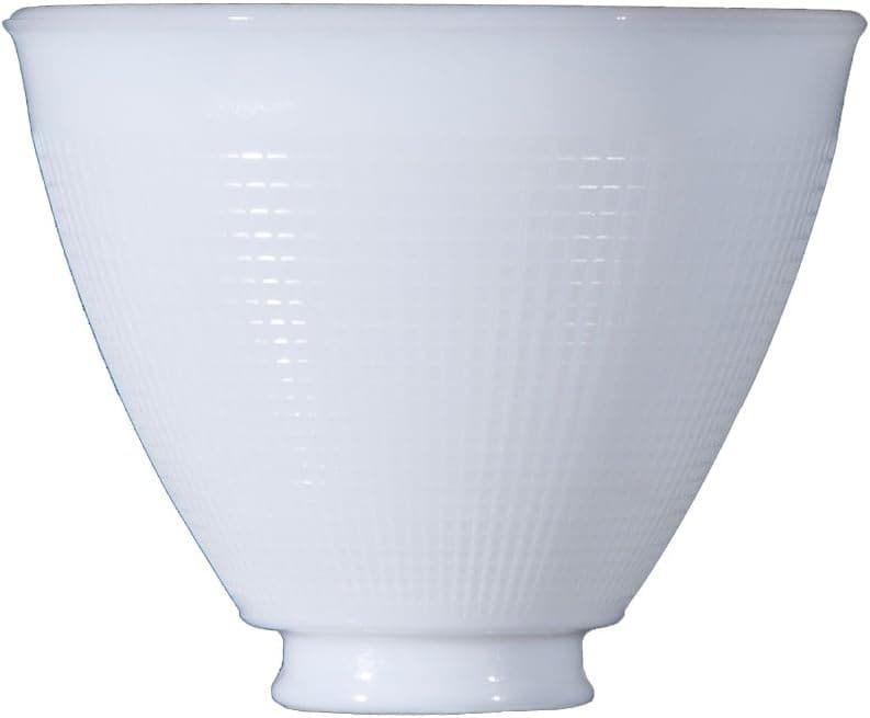 B&P Lamp 6 Inch Top Diameter I.E.S Style White Opal Glass Reflector Shade With Waffle Pattern Glass - Perfect Replacement for Antique Style Floor Lamps