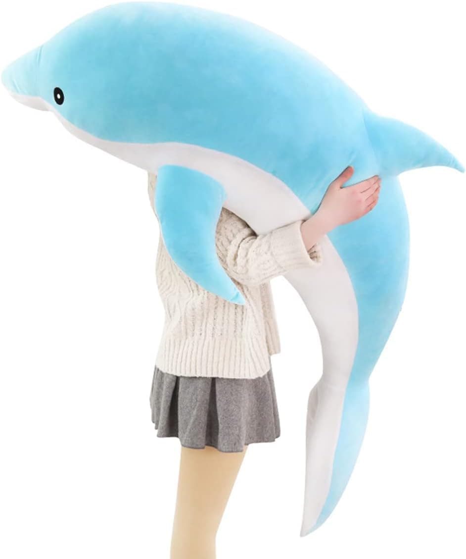 Kekeso Dolphin Plush Toys Lovely Stuffed Soft Animal Pillow Dolls for Children Girls Sleeping Cushion Gift (100cm/39.37inch, Blue)
