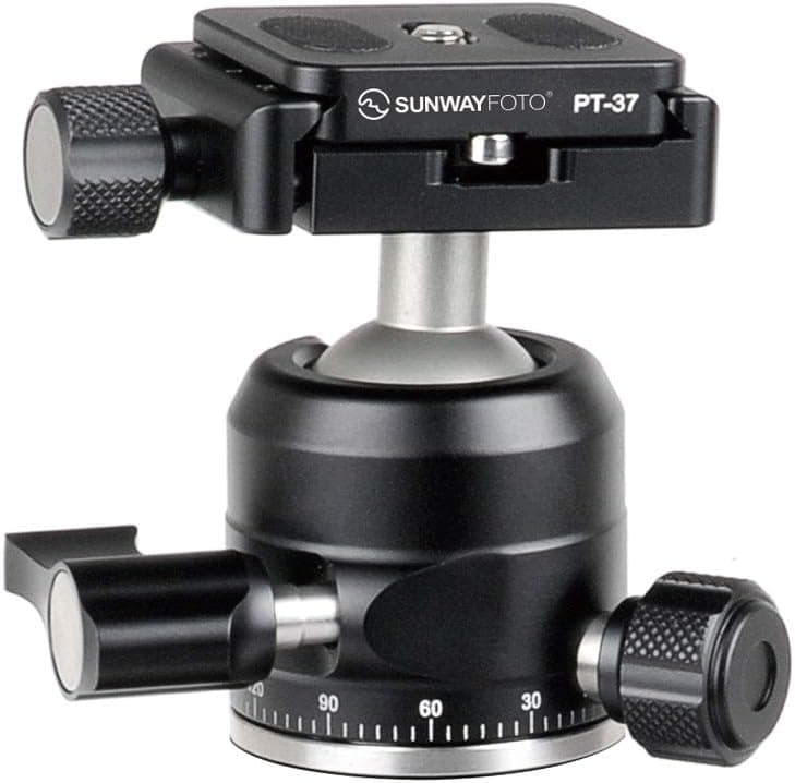 SUNWAYFOTO XB-28 Tripod Ballhead Arca Clamp with Arca Swiss Plate with 360 Degree Fluid Rotating Swivel and 4.5KG Load Capacity