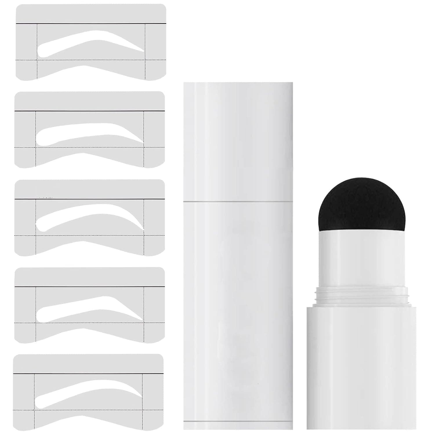 Eyebrow Stamp Stencil Kit Eyebrow Stamping Kit Perfect Brows Stamp Kit Brow Stamp Shaping Kit Brow Stamp And Shaping Kit Waterproof (1P, Medium Brown)