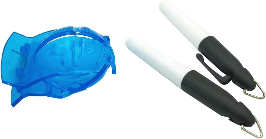 MINGCHEN Golf Ball Alignment Tool Line Liner Marking Clip and 2 Pieces Golf Ball Marker Pen (Blue)