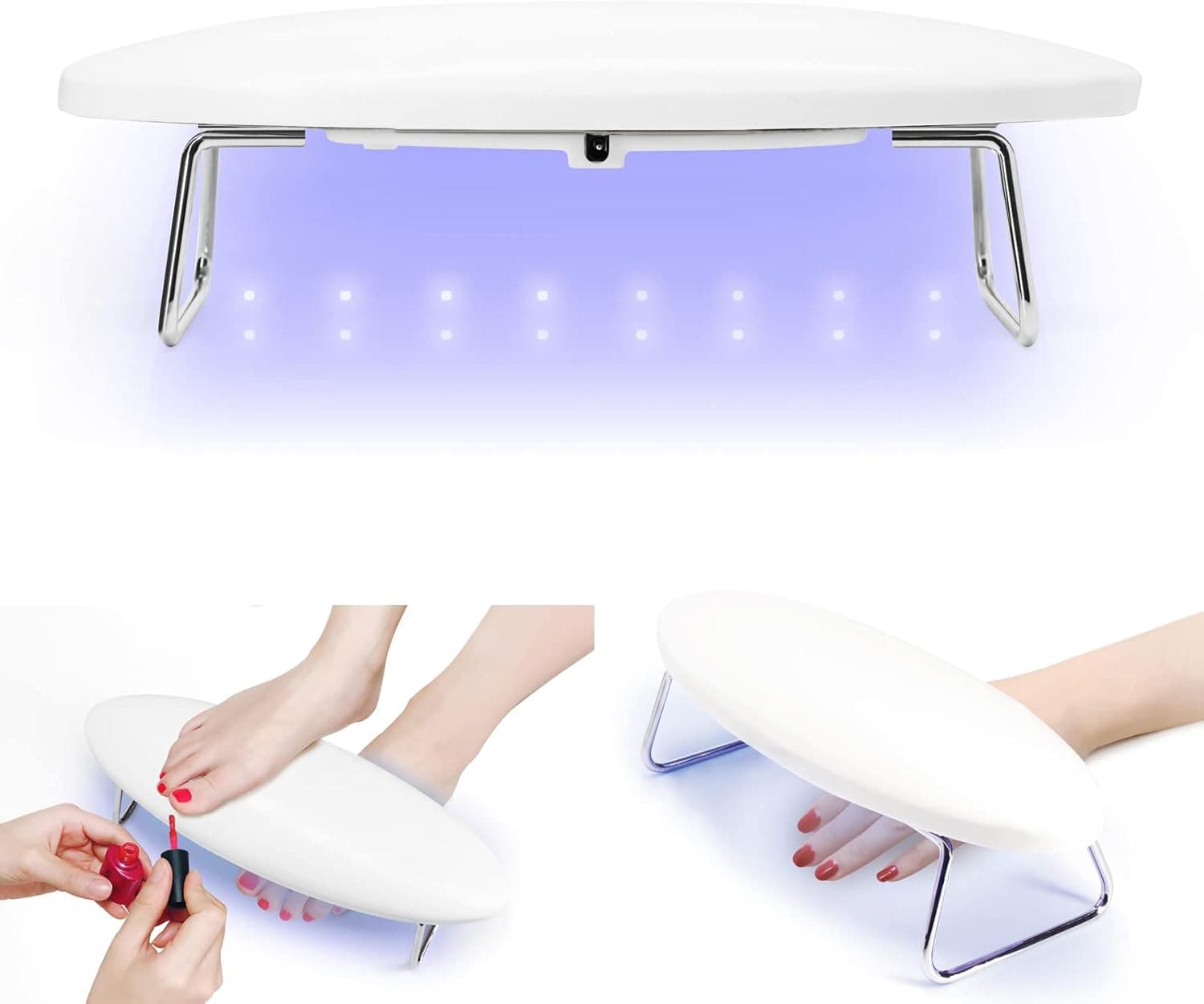 UV LED Nail Lamp Manicure Hand Rest, Professional 48W Gel Nail Dryer for Fingernails Toenails Gel Polish Curing