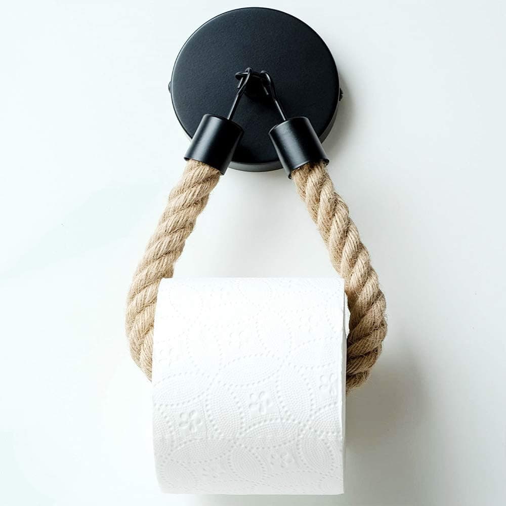 Nautical Retro Hand Towel Ring Rope Toilet Paper Holder Wall Mounted for Farmhouse Beach Bathroom Accessory