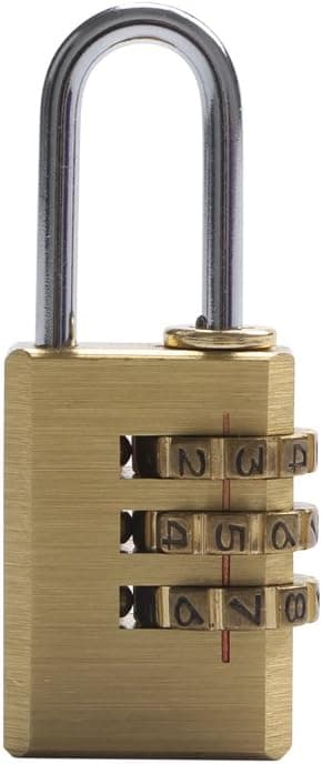 Brass Resettable Combination Padlock, Suitcase Luggage Backpack Baggage Locker Coded Lock Password Padlock 3-Digit Lock (1pcs)